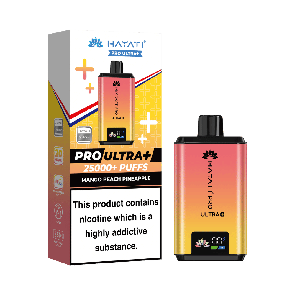 Hayati Pro Ultra Plus 25k Puffs Vape Kit Mango Peach Pineapple