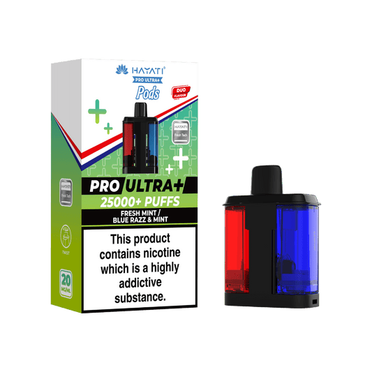 Hayati Pro Ultra Plus 25K Prefilled Pods Fresh Mint / Blue Razz & Mint