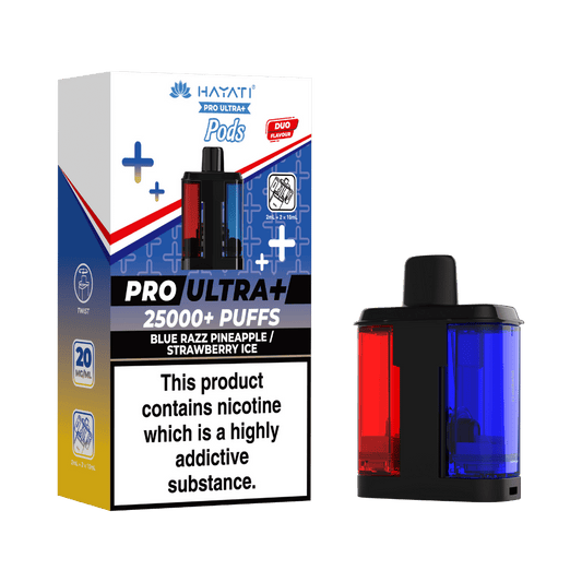 Hayati Pro Ultra Plus 25k Prefilled Pods Blue Razz Pineapple/Strawberry Ice
