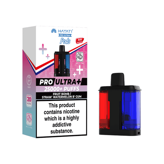 Hayati Pro Ultra Plus 25k Prefilled Pods Fruit Bomb/Straw' Watermelon B'gum