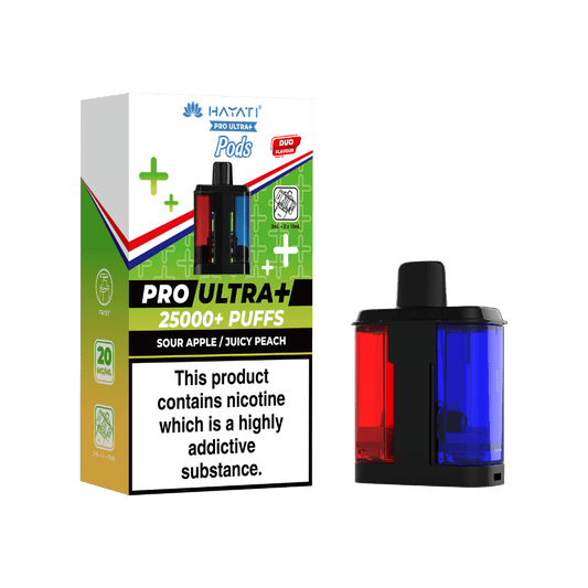 Hayati Pro Ultra Plus 25k Prefilled Pods Sour Apple/Juicy Peach