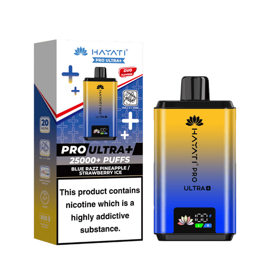 Hayati Pro Ultra Plus 25k Puffs Vape Kit Blue Razz Pineapple / Strawberry Ice