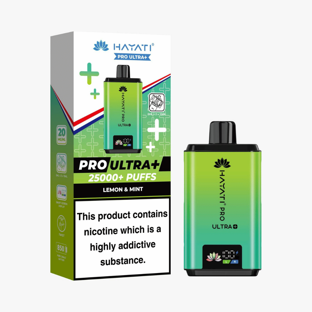 Hayati Pro Ultra Plus 25k Puffs Kit Lemon Mint | Only 10.99