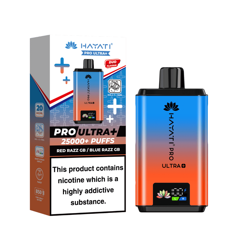 Hayati Pro Ultra Plus 25k Puffs Vape Kit Red Razz GB / Blue Razz GB