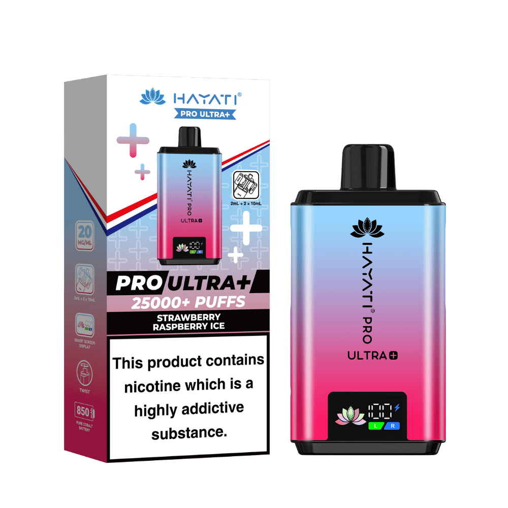 Hayati Pro Ultra Plus 25k Puffs Vape Kit Strawberry Raspberry Ice