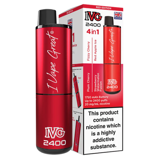 IVG 2400 Rechargeable Vape Red Edition
