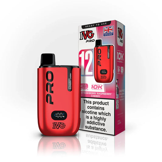 IVG Pro 12 Zero Nicotine Vape Kit Strawberry Raspberry Cherry