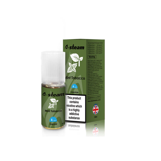A Steam Mint Tobacco E Liquid 10ml