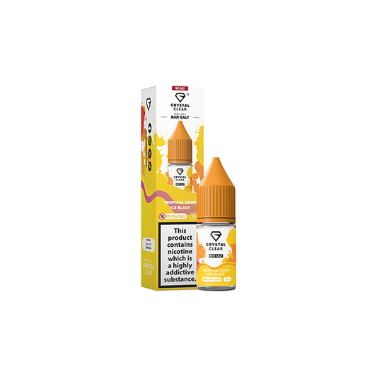 Crystal Clear Bar Salt Tropical Sour Ice Blast E Liquid 10ml