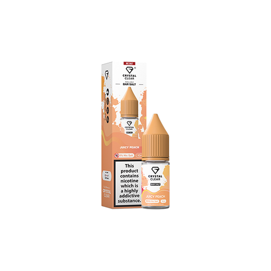 Crystal Clear Bar Salt Juicy Peach E Liquid 10ml