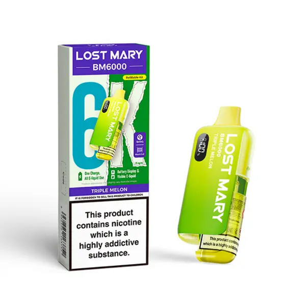 Lost Mary Bm6000 Prefilled Pod Kit Triple Melon | Only 7.99 Lost Mary Bm6000 Prefilled Pod Kit Triple Melon | Only 7.99