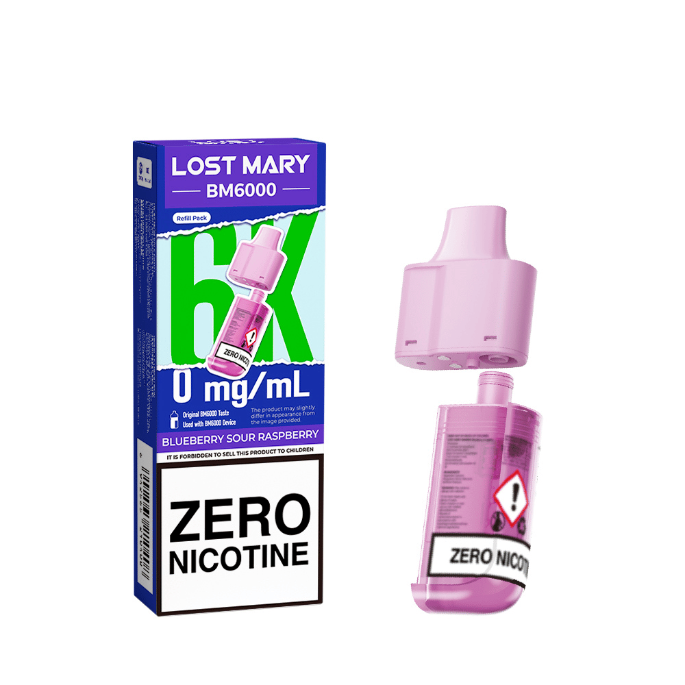 Lost Mary BM6000 Prefilled Pod Zero Nicotine Blueberry Sour Raspberry
