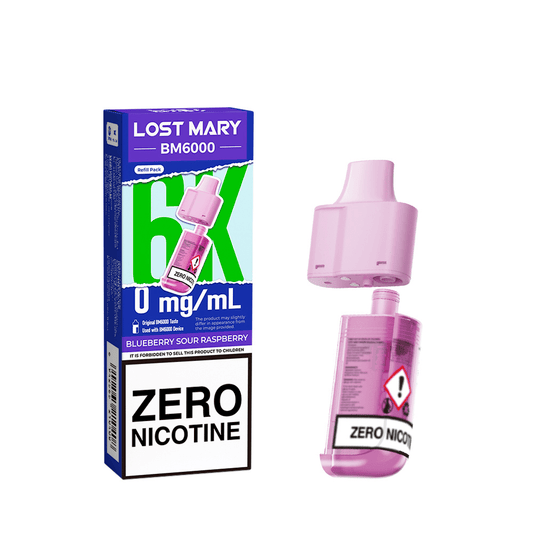 Lost Mary BM6000 Prefilled Pod Zero Nicotine Blueberry Sour Raspberry