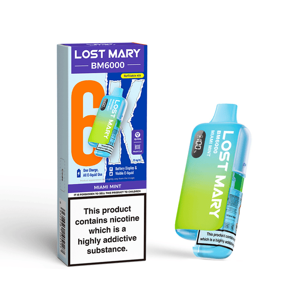 miami mint lost mary flavor Lost Mary BM6000 Prefilled Pod Kit Miami Mint