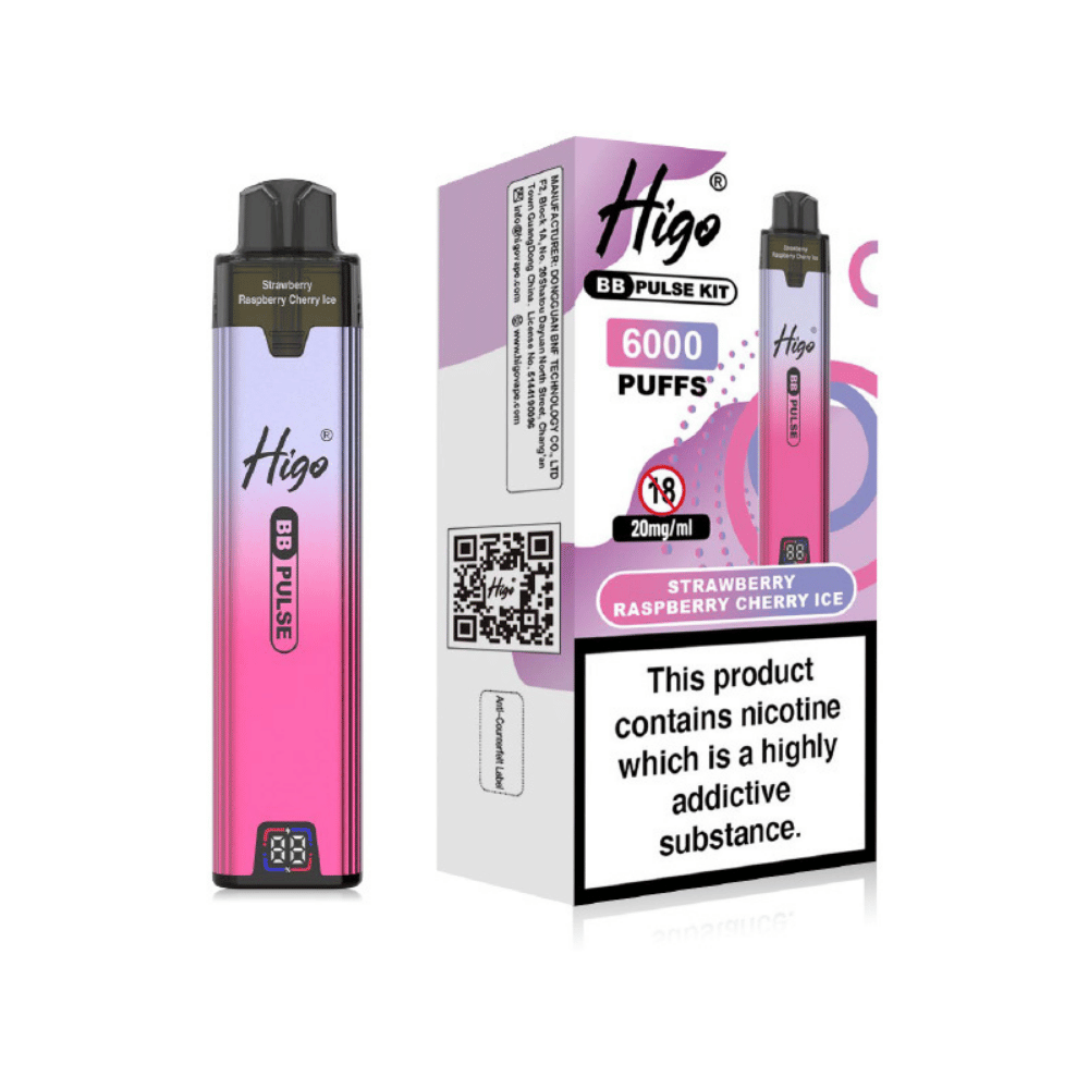 Higo BB Pulse 6000 Prefilled Pod Kit Strawberry Raspberry Cherry Ice