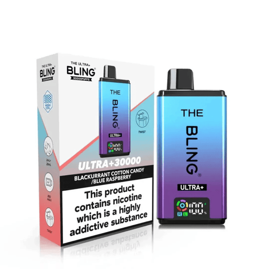 The Bling Ultra plus 30K Vape Kit Blackcurrant Cotton Candy / Blueberry Raspberry