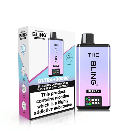 The Bling Ultra plus 30K Vape Kit Blueberry Cotton Candy / Raspberry Cotton Candy