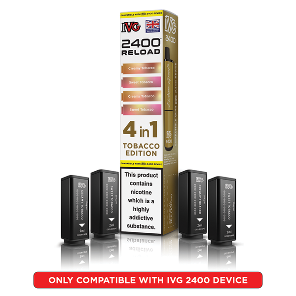 ivg 2400 tobacco edition IVG 2400 Reload 4 In 1 Prefilled Pods Tobacco Edition ivg 2400 tobacco edition IVG 2400 Reload 4 In 1 Prefilled Pods Tobacco Edition