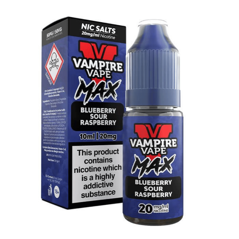 Vampire Vape Max Blueberry Sour Raspberry Nic Salt E-Liquid 10ml