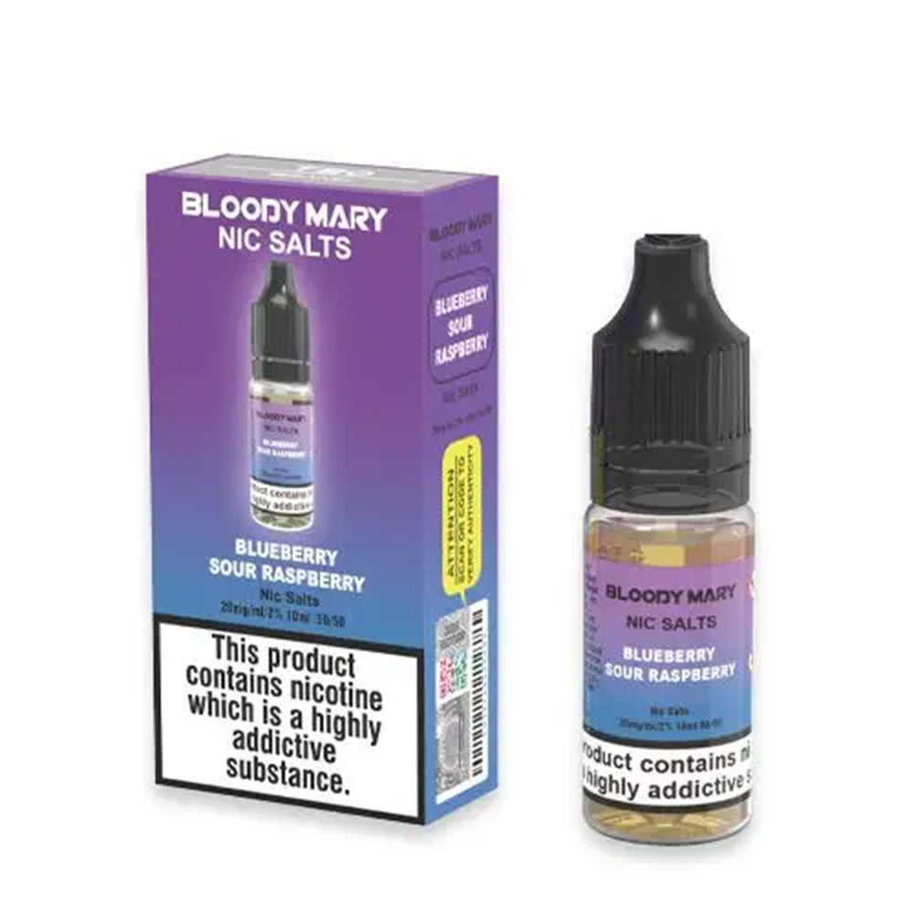 Bloody Mary Nic Salt Blue Sour Raspberry E Liquid 10ml