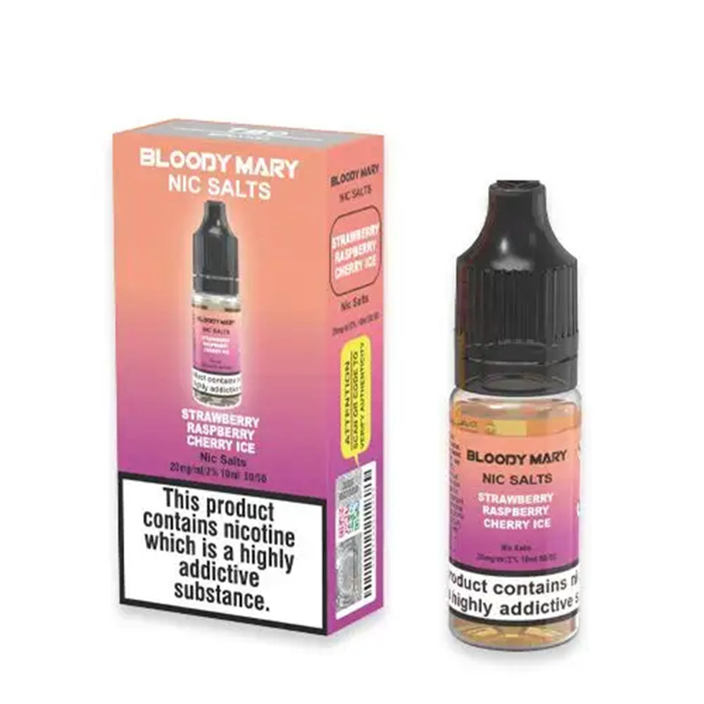 Bloody Mary Nic Salt Strawberry Raspberry Cherry Ice E Liquid 10ml