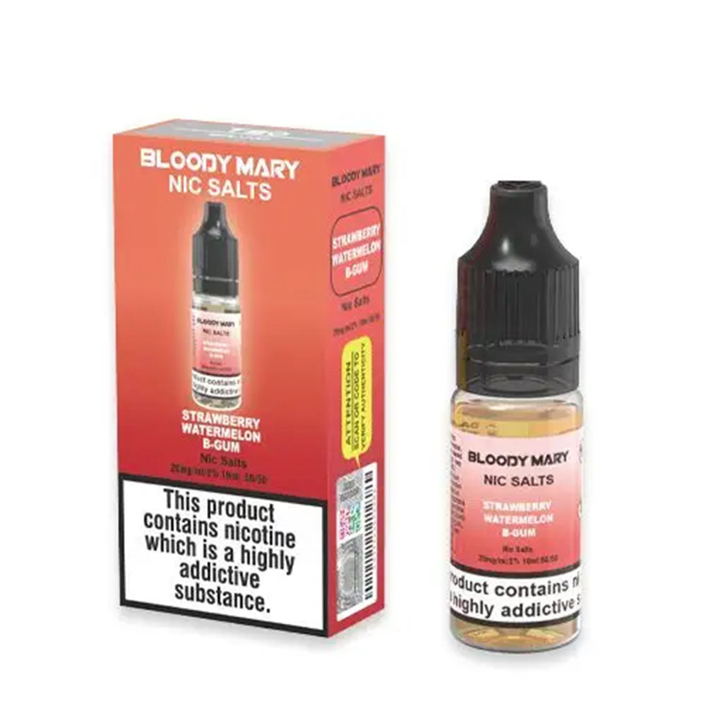 Bloody Mary Nic Salt Strawberry Watermelon Bubblegum E Liquid 10ml