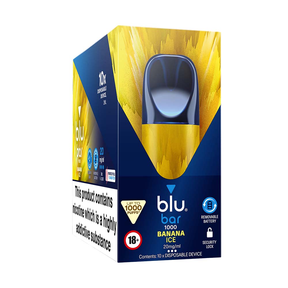 Blu Bar 1000 Banana Ice 10 Pack
