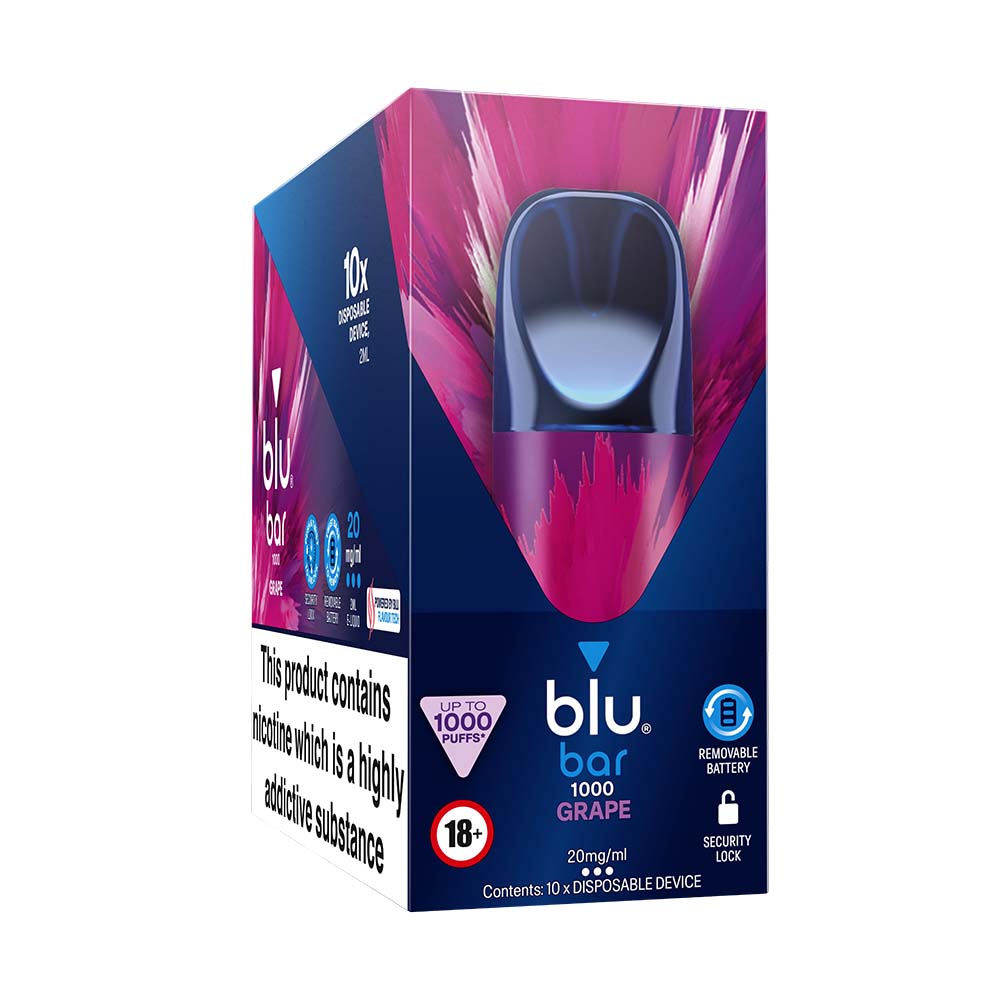 Blu Bar 1000 Grape 10 Pack