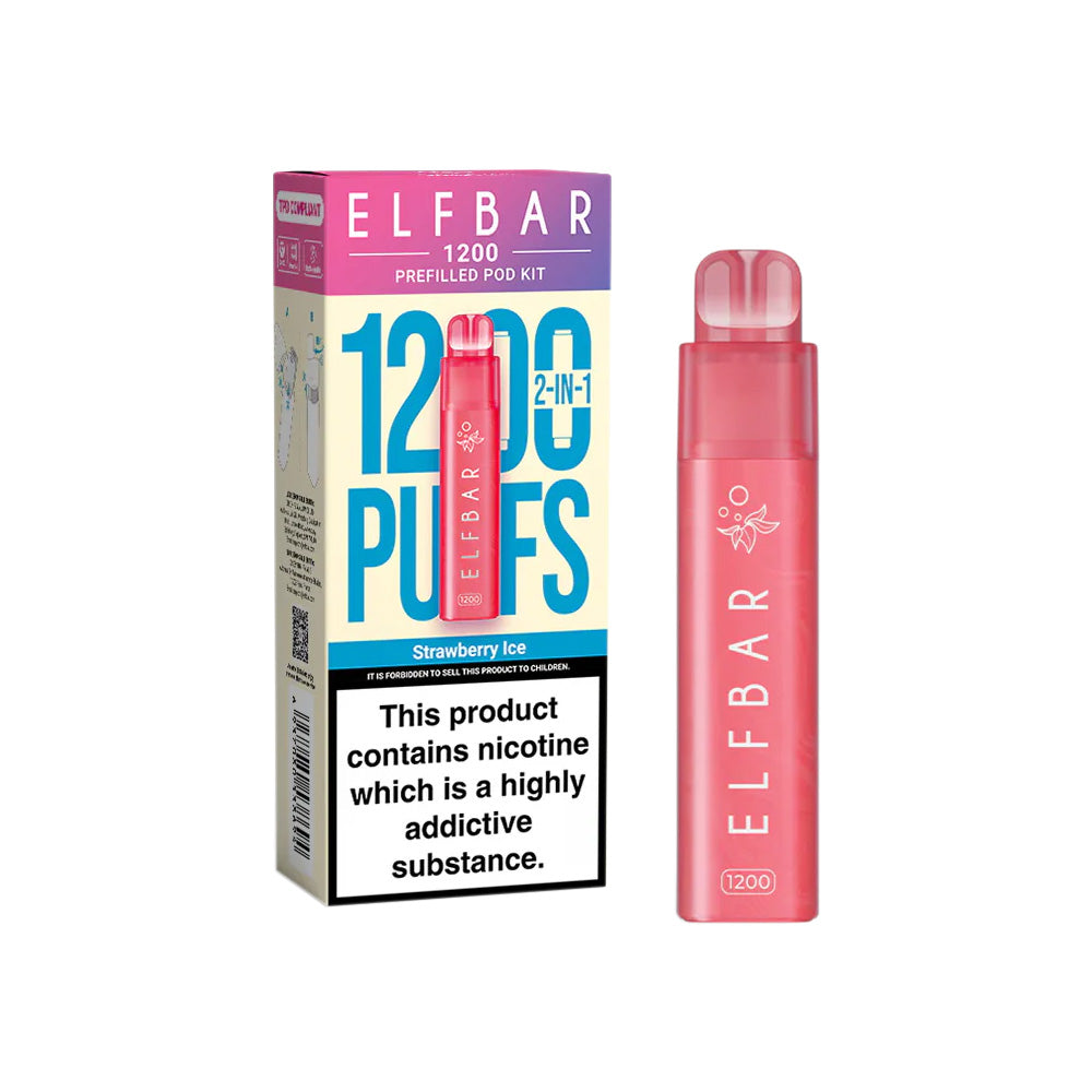 Strawberry Ice Elf Bar 1200 Puffs | Draw Activated Strawberry Ice Elf Bar 1200 Puffs | Draw Activated