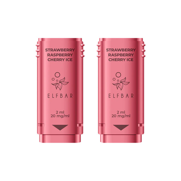 elfbar pods strawberry raspberry Elfbar 600 Pods 2PK Strawberry Raspberry Cherry Ice main image 1