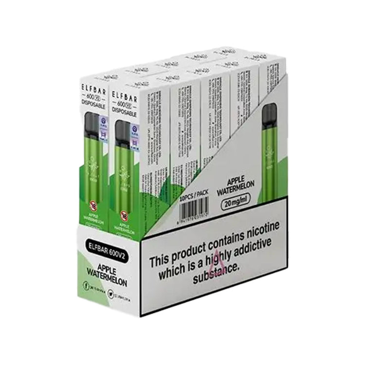 Elf Bar 600 V2 10 Pack | Apple Watermelon | Free UK Delivery