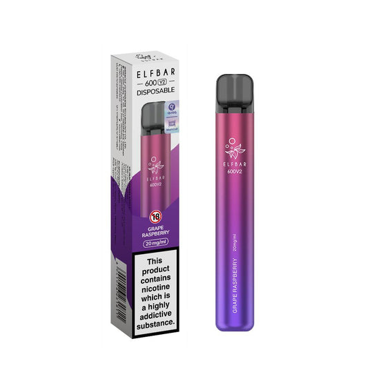 Elf Bar 600 V2 Grape Raspberry Disposable Vape