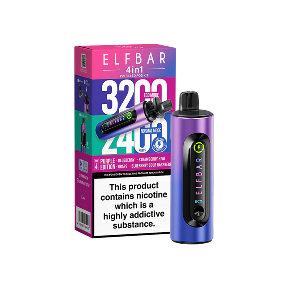 Elf Bar 4 in 1 Pod Vape Kit | 3200 Puffs | Free UK Delivery Elf Bar 4 in 1 Pod Vape Kit | 3200 Puffs | Free UK Delivery