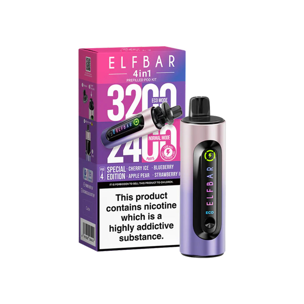 Elf Bar 4 in 1 Pod Vape Kit | 3200 Puffs | Free UK Delivery Elf Bar 4 in 1 Pod Vape Kit | 3200 Puffs | Free UK Delivery