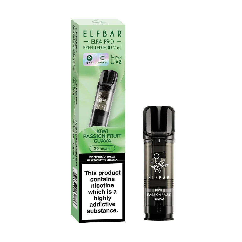 Elf Bar ELFA Pro Kiwi Passion Fruit Guava Pods (2 Pack)