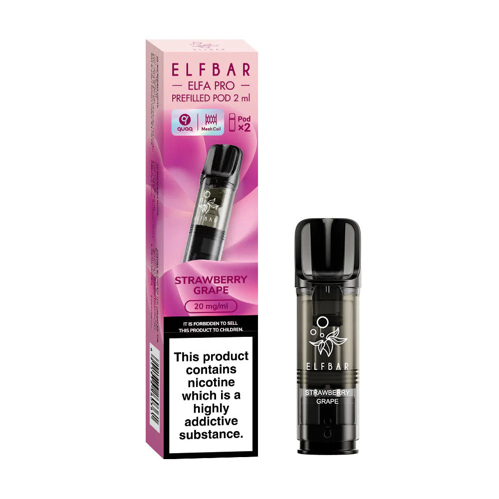 Elf Bar ELFA Pro Strawberry Grape Pods (2 Pack) | Free UK Delivery