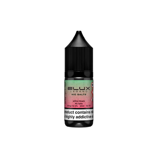 Elux Legend Nic Salts Apple Peach E Liquid 10ml