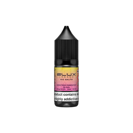 Elux Legend Nic Salts Lemon Peach Passion Fruit E Liquid 10ml