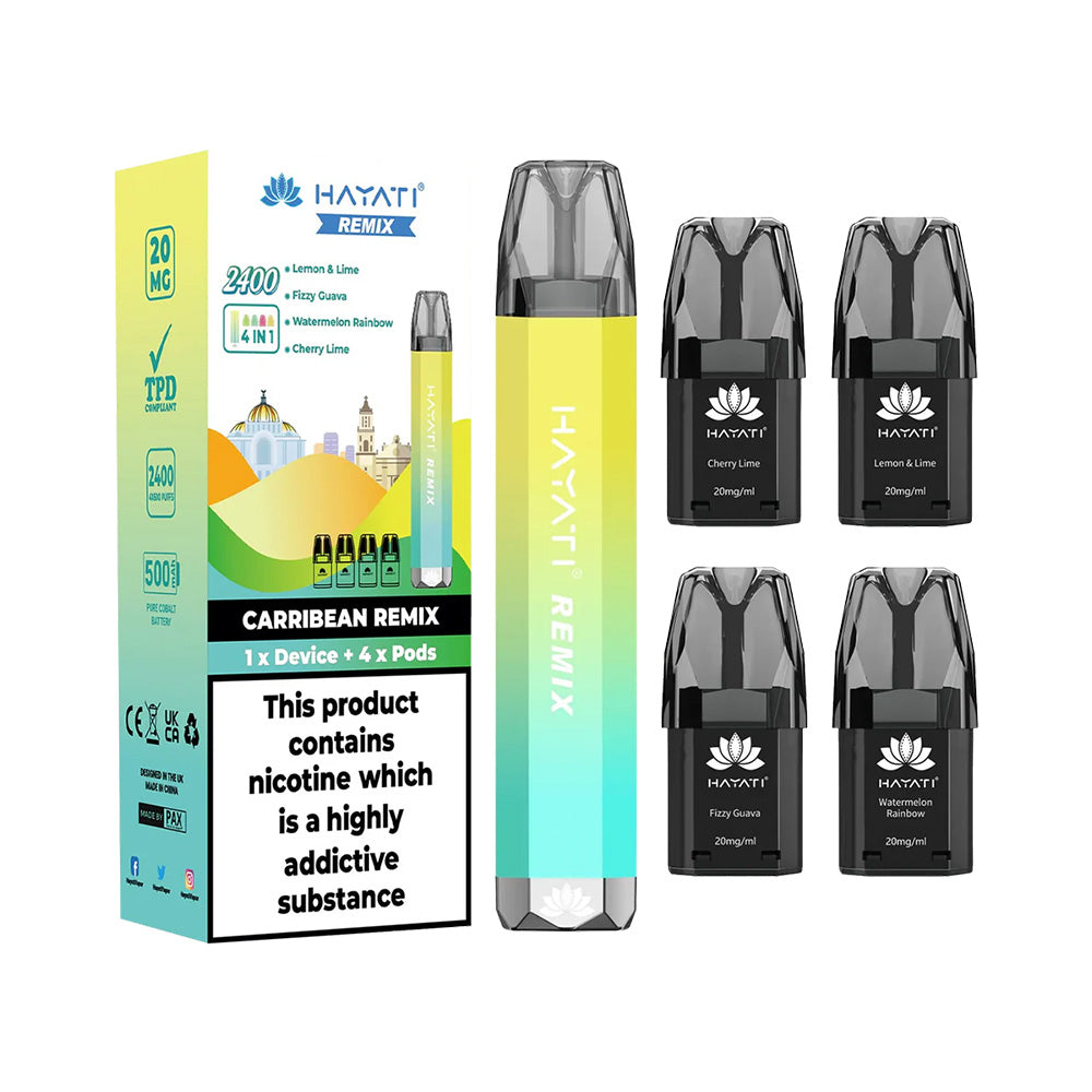 Hayati Remix 2400 Pod Kit | Free UK Delivery Hayati Remix 2400 Pod Kit | Free UK Delivery