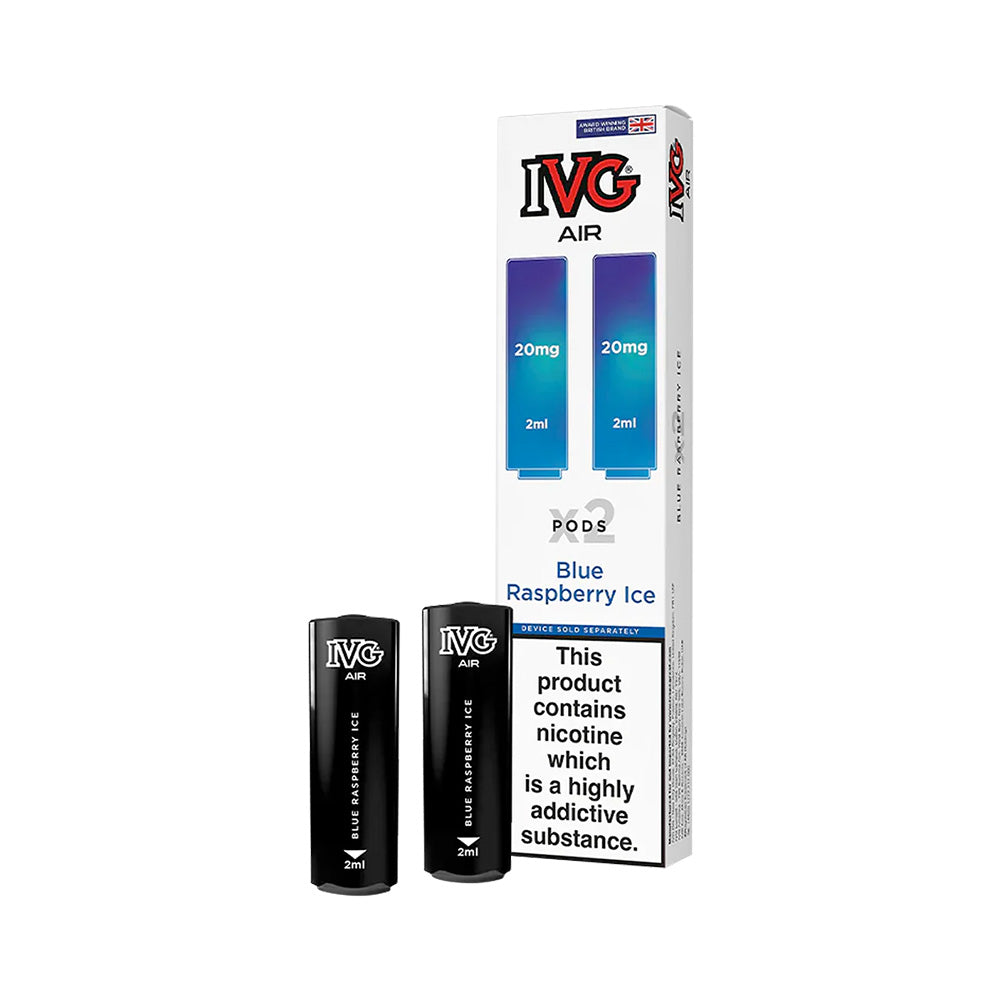 Z Pods Blue Raspberry IVG Air Pods (2 Pack) | Blue Raspberry Ice | Free UK Delivery