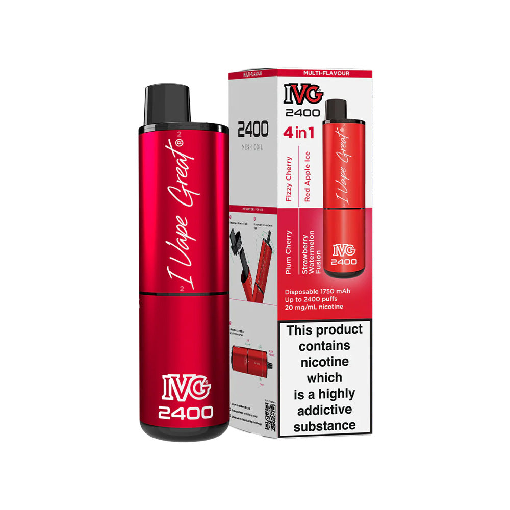 Vaping Red IVG 2400 Editions Disposable Vape | Red Edition | Free UK Delivery
