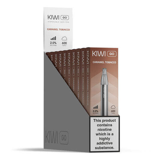 KIWI GO Caramel Tobacco 10 Pack Disposable Vapes