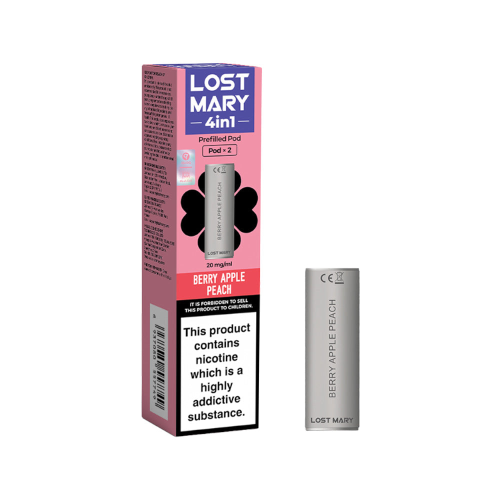 Lost Mary 4 in 1 Pods (2 Pack) | Berry Apple Peach | Free UK Delivery Lost Mary 4 in 1 Pods (2 Pack) | Berry Apple Peach | Free UK Delivery