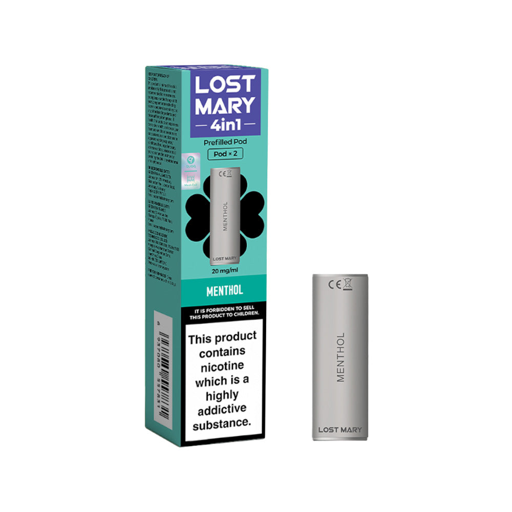 Lost Mary 4 in 1 Pods (2 Pack) | Menthol | Free UK Delivery Lost Mary 4 in 1 Pods (2 Pack) | Menthol | Free UK Delivery