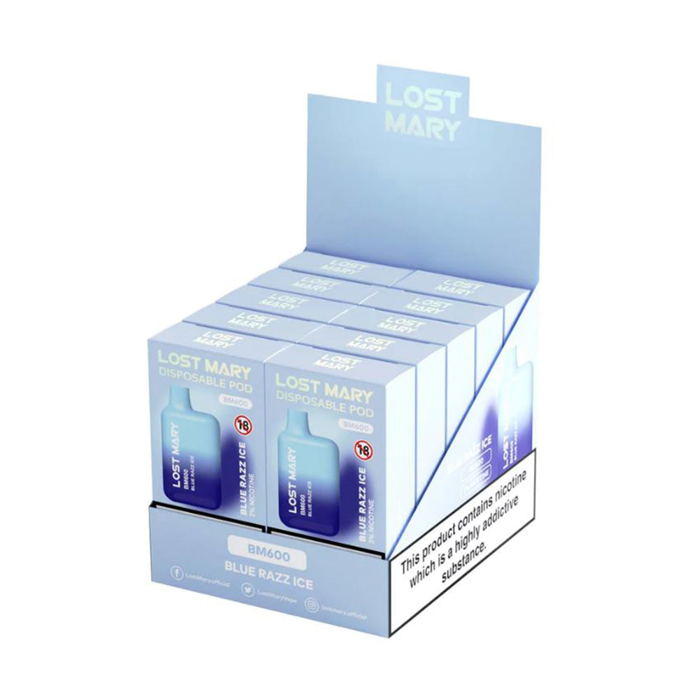 Lost Mary BM600 Blue Razz Ice - 10 Pack