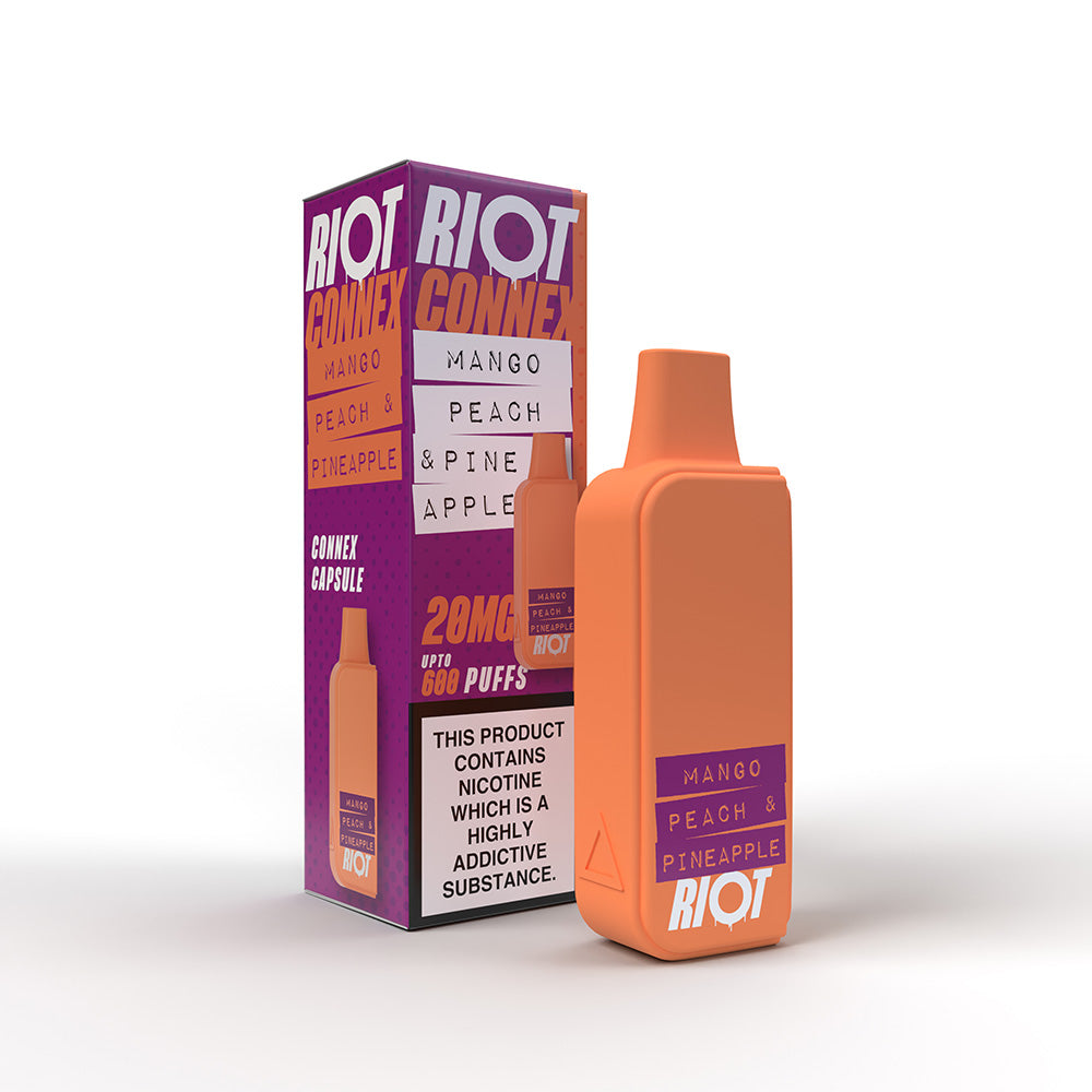 Riot Connex Capsule | Mango Peach Pineapple | Free UK Delivery Riot Connex Capsule | Mango Peach Pineapple | Free UK Delivery
