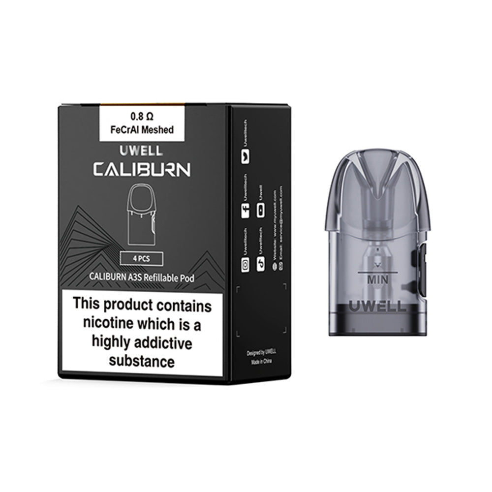 Uwell Caliburn A3S Refillable Pods (4 Pack) 0.8ohm