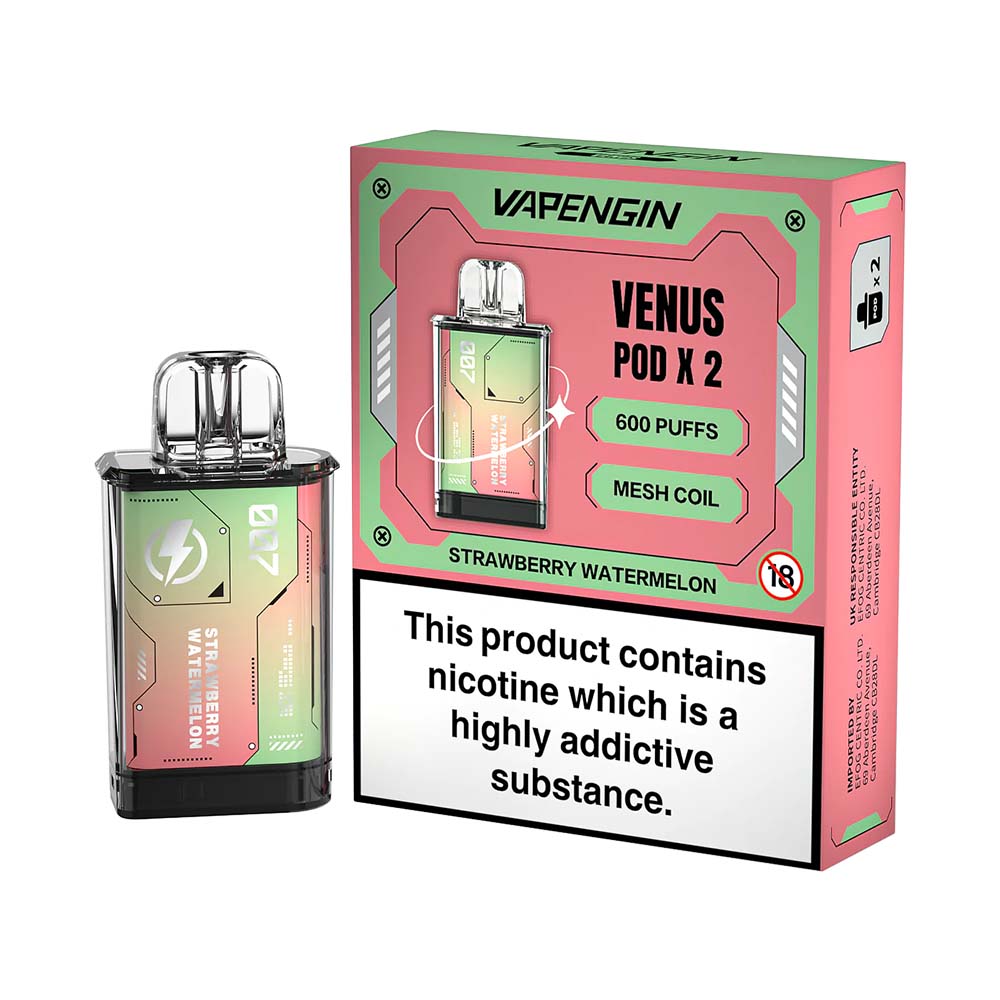 Vapengin Venus Prefilled Pods (2 Pack) | Strawberry Watermelon | Free UK Delivery Vapengin Venus Prefilled Pods (2 Pack) | Strawberry Watermelon | Free UK Delivery