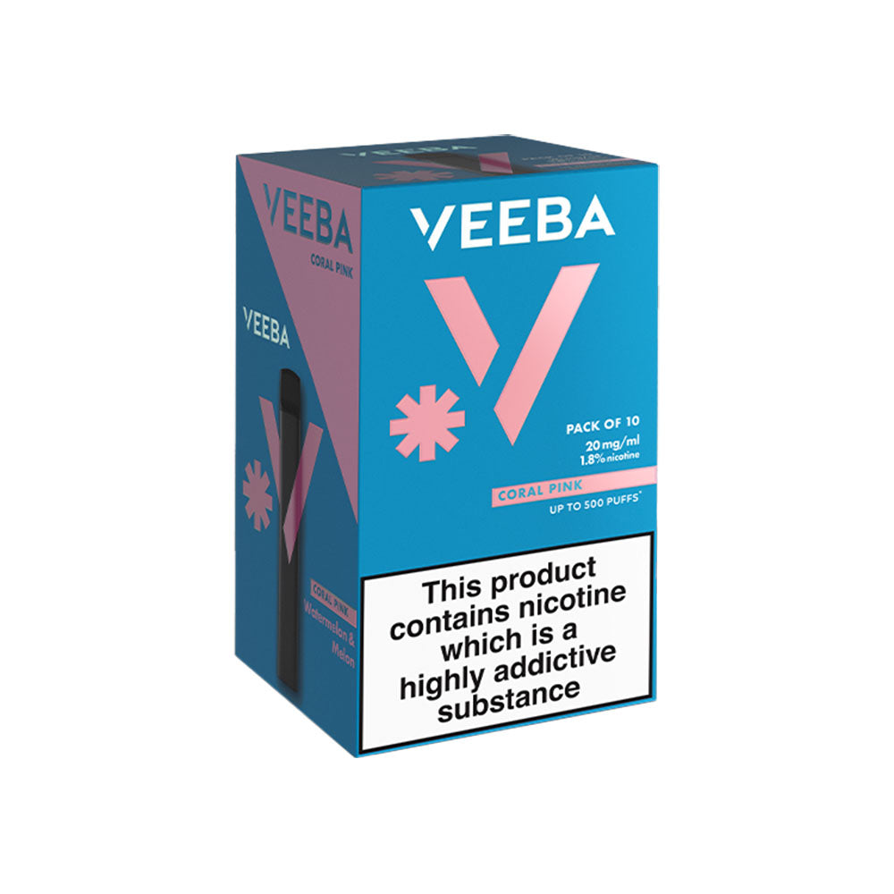Veeba Coral Pink Disposable Vape 10 Pack