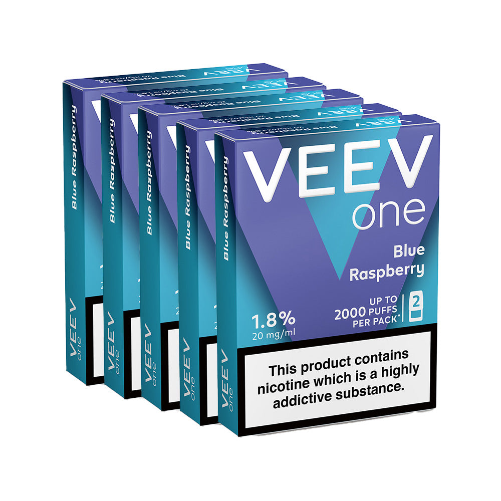 VEEV One Blue Raspberry Pods | 5 Pack Bundle| Free UK Delivery
